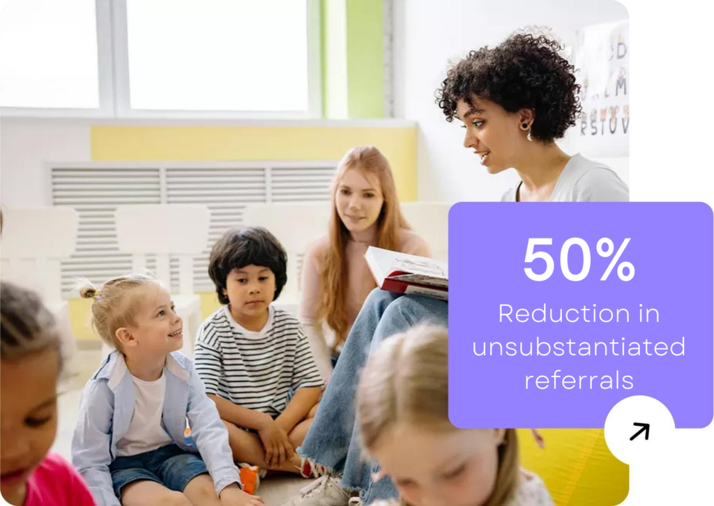 50% Reduction in unsubstantiated referrals